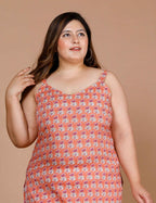 Miravan Women's Plus Size Peach-Coloured Floral Printed Straight Kurta | Grocsy