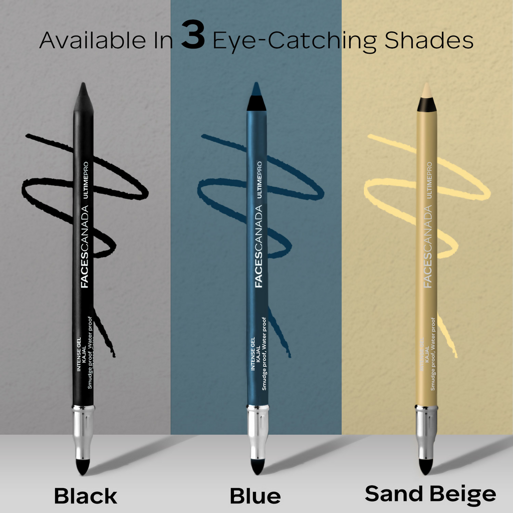 Faces Canada Ultime Pro Intense Gel Kajal With Smudger & Sharpener - Sand Beige | Grocsy