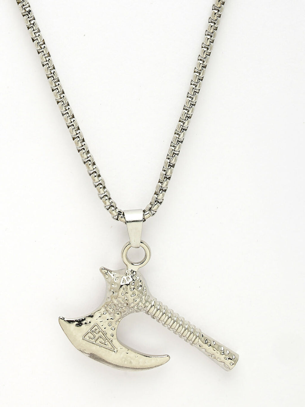 NVR Men's Silver-Plated Stainless Steel Pendant with Chain | Grocsy
