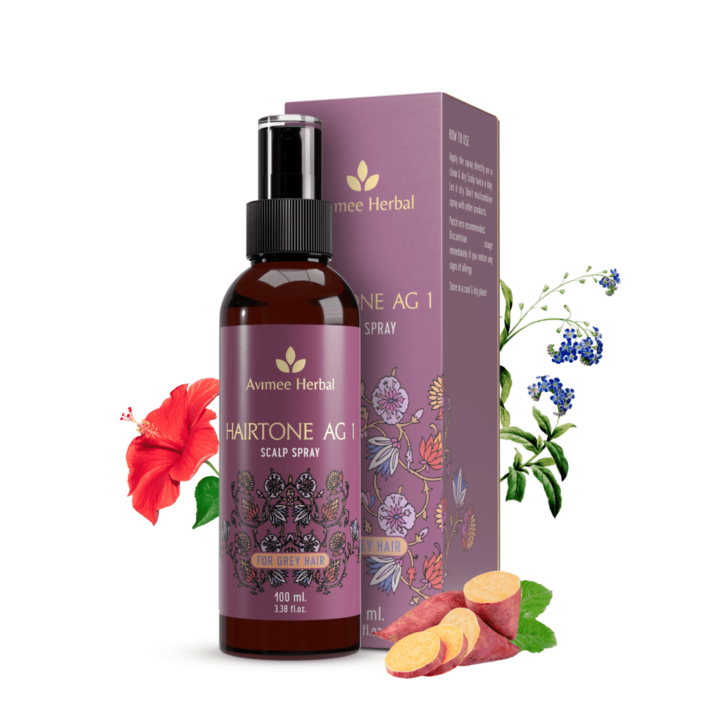 Avimee Herbal Anti Grey Kit - Hair Oil And Scalp Spray - Fights Grey Hair | Grocsy