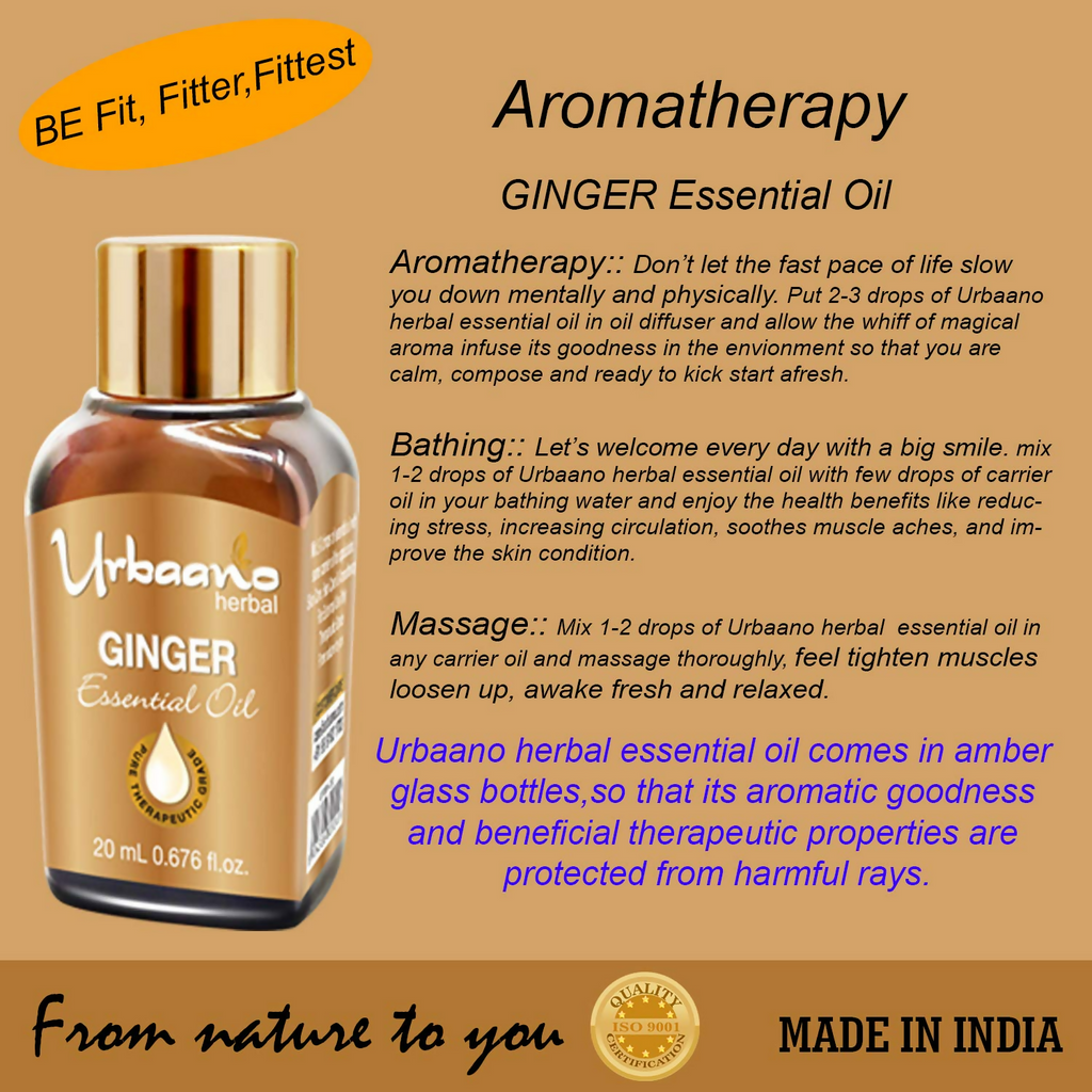 Urbaano Herbal Ginger Essential Oil | Grocsy