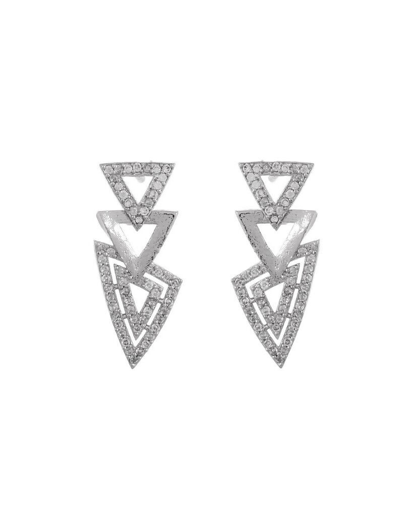 VOJ Silver Plated AD Studded Designer Handcrafted Jewellery Set | Grocsy