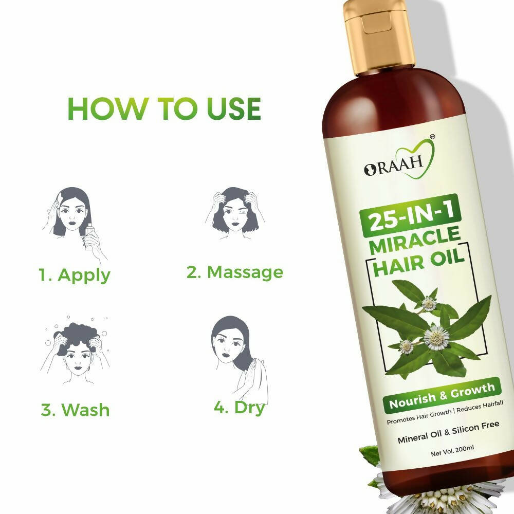 Oraah Beauty Care Combo (Hair Oil + Hair Mask + Glow Face Mask) | Grocsy