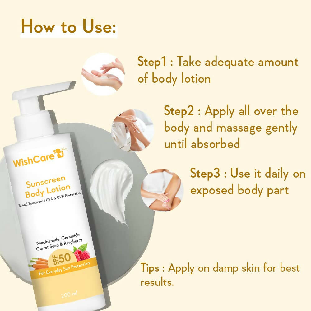 Wishcare Sunscreen Body Lotion SPF 50 | Grocsy