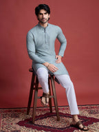 Vastranavya Exclusive Festival Wear Viscose Mirror Work on Self Weaving Kurta Only | Grocsy