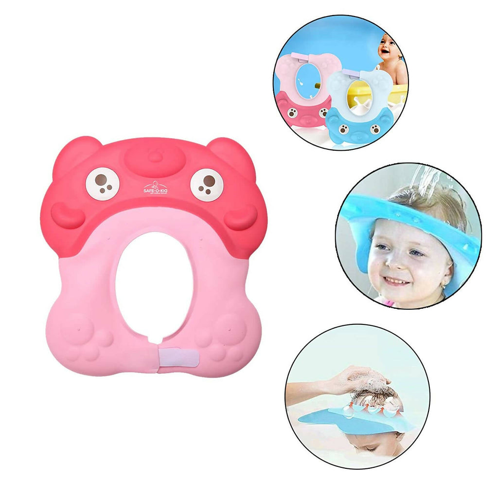 Safe-O-Kid Shampoo Hat / Cap For Kids, No Tears & Adjustable, Pink | Grocsy