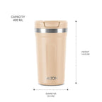 Milton Corral Thermosteel Insulated Coffee Mug Tumbler - 400ml (Cream) | Grocsy