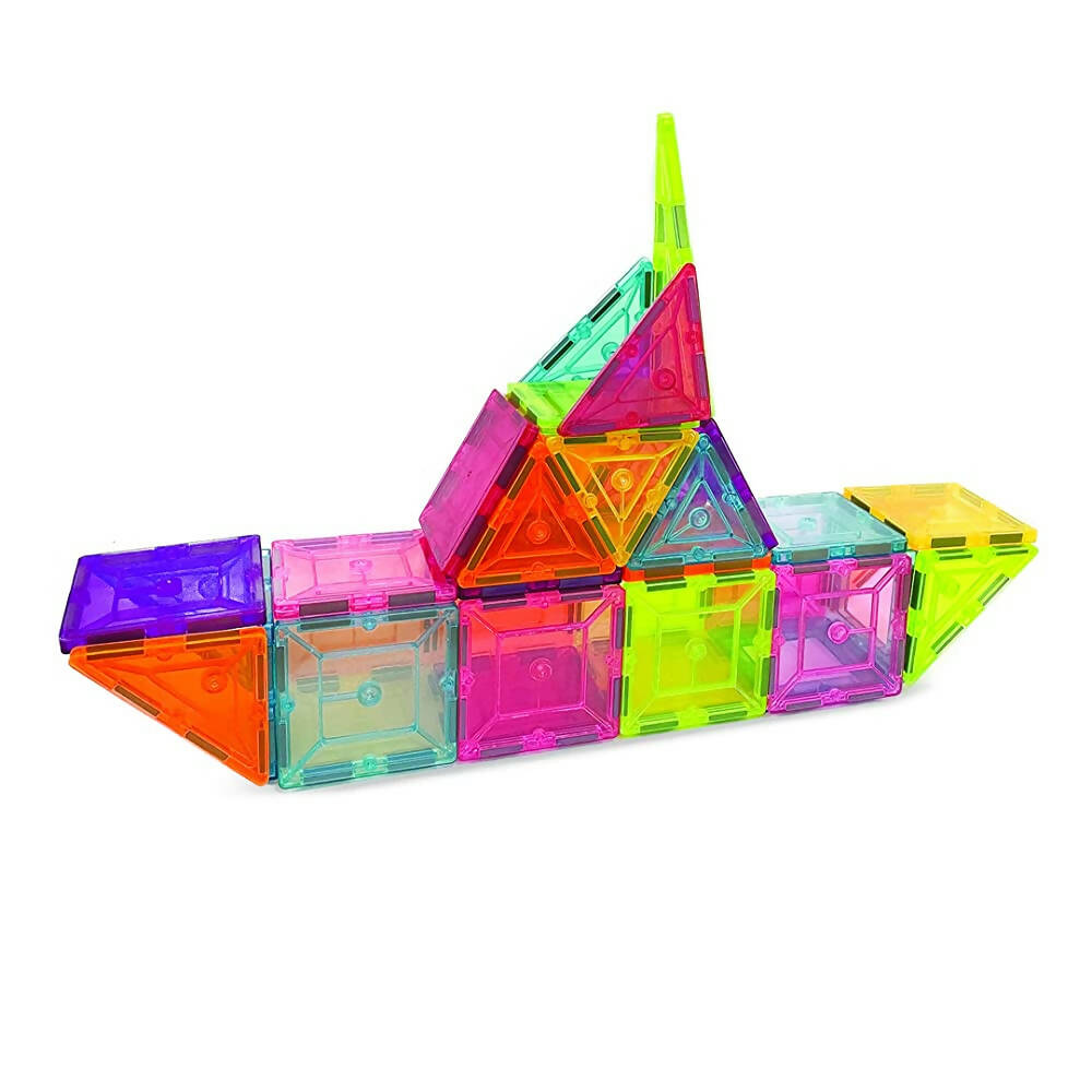 Kipa MagPlay Build A Castle 60 Pcs Magnetic Tiles Set with Storage Container, Constructing and Creative Learning Educational Toy with BagPack for Kids | Grocsy