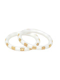 Golden Bangles (White) - Ruby Raang | Grocsy