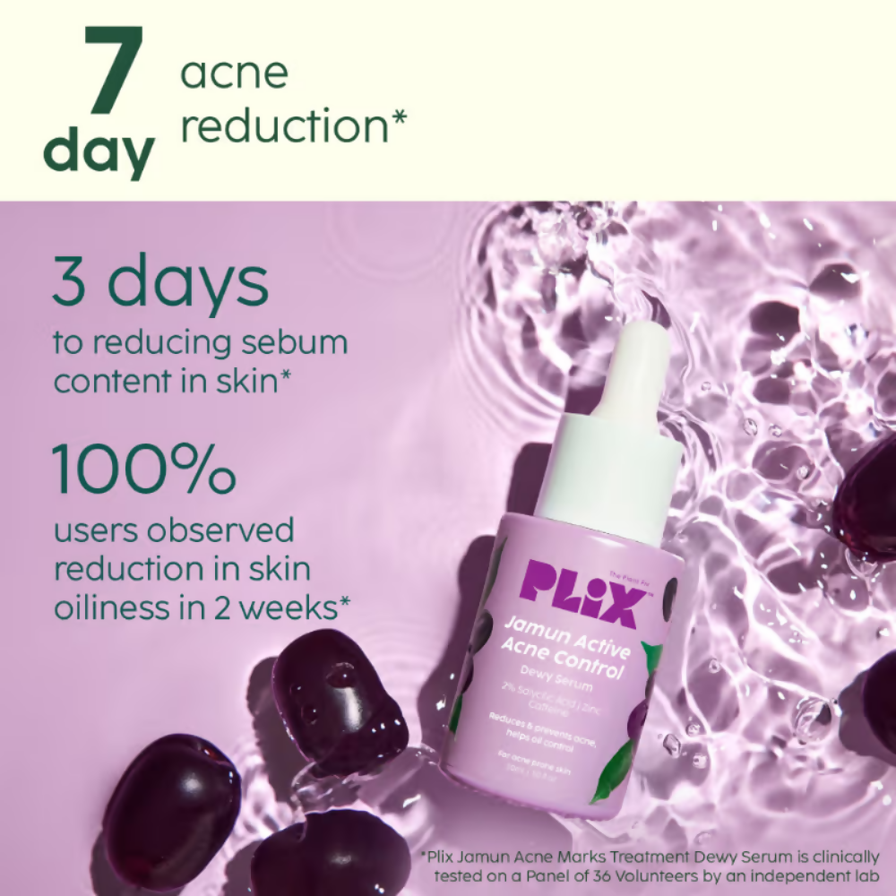 PLIX The Plant Fix 2% Salicylic Acid Active Acne Control Serum & Acne Buster Moisturizer Combo | Grocsy