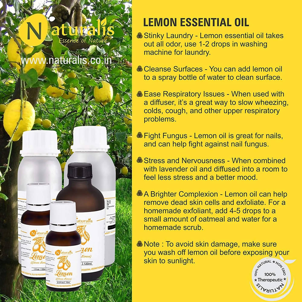 Naturalis Essence Of Nature Cold Pressed Lemon Essential Oil | Grocsy