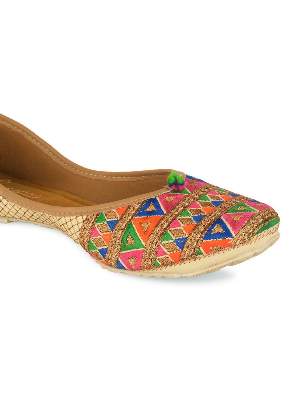 Desi Colour Women Indian Ethnic Footwear-Multi Zigzag | Grocsy