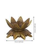 eCraftIndia Gold Toned Lotus Flower Designer Brass Diya | Grocsy