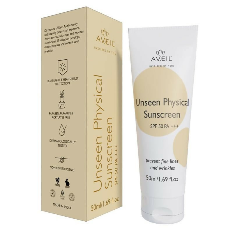 Aveil Unseen Physical Sunscreen SPF 50 PA +++ | Grocsy