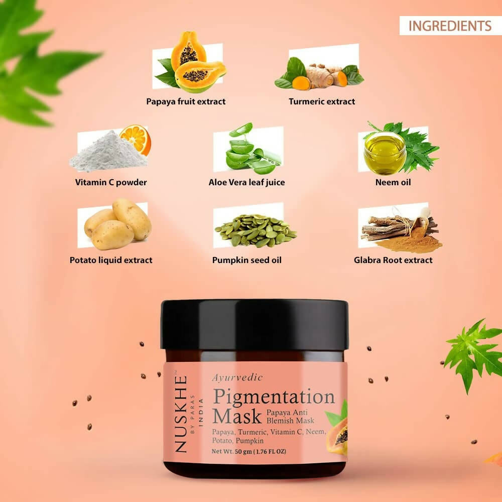 Nuskhe by Paras Papaya Pigmentation Cream And Papaya Pigmentation Mask | Grocsy
