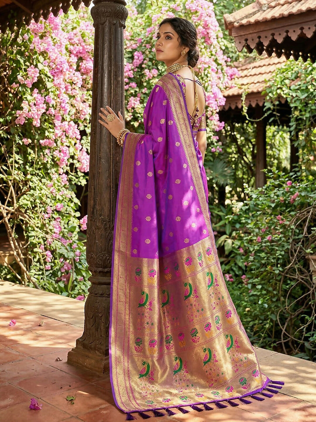 Shree Shyam Fashion Purple Soft Silk Saree | Grocsy