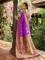 Shree Shyam Fashion Purple Soft Silk Saree | Grocsy