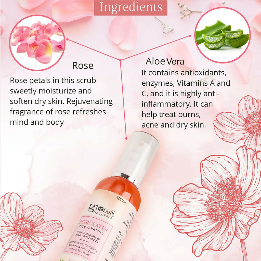 Globus Naturals Rose Toner | Grocsy