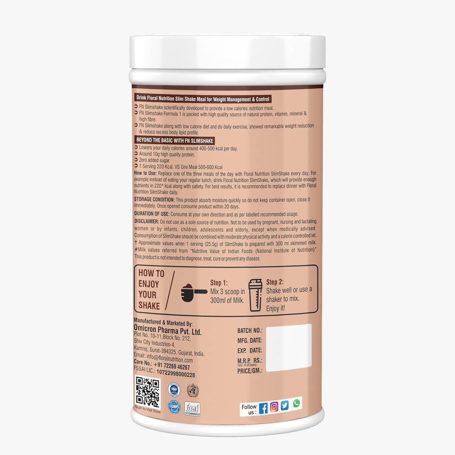 Floral Nutrition Slim Shake Belgium Chocolate Flavor | Grocsy