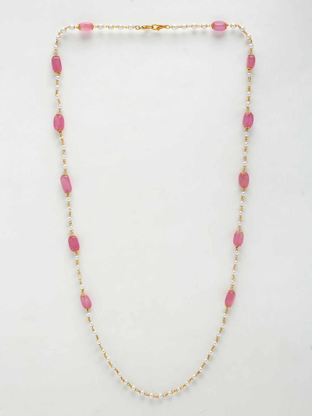 Stone And Gold-Polished Mask Chain - Ruby Raang | Grocsy