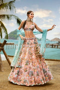 House of Panchhi Pink Net Sequins And Zarkan Embroidery Lehenga Choli & Dupatta | Grocsy