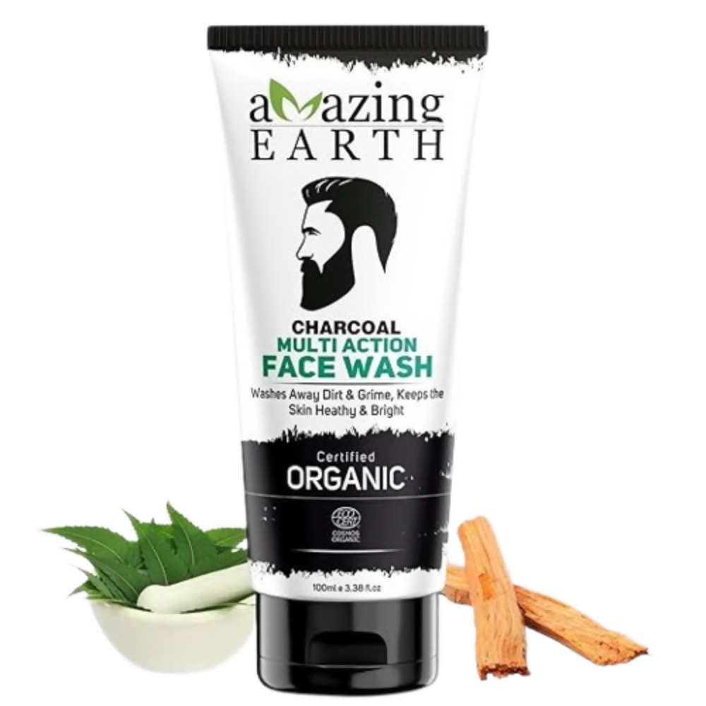 Amazing Earth Certified Organic Activated Charcoal Face Wash | Grocsy