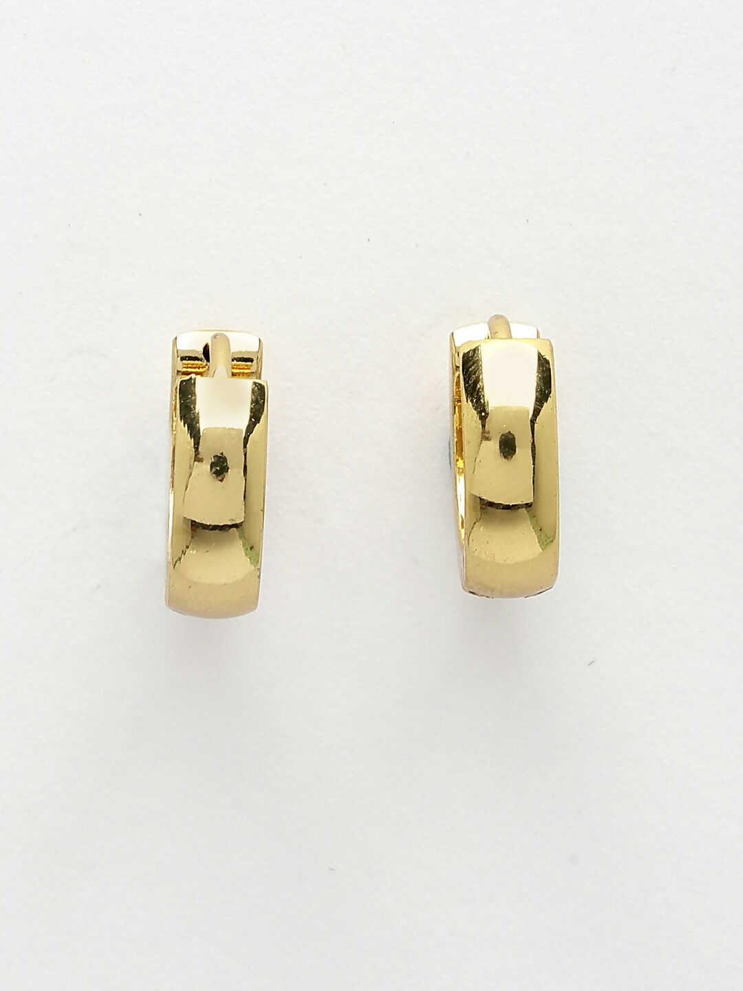 NVR Men's Gold-Polished Stainless Steel Hoop Earrings