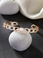 NVR Men's Rose Gold Metal Cuff Bracelet