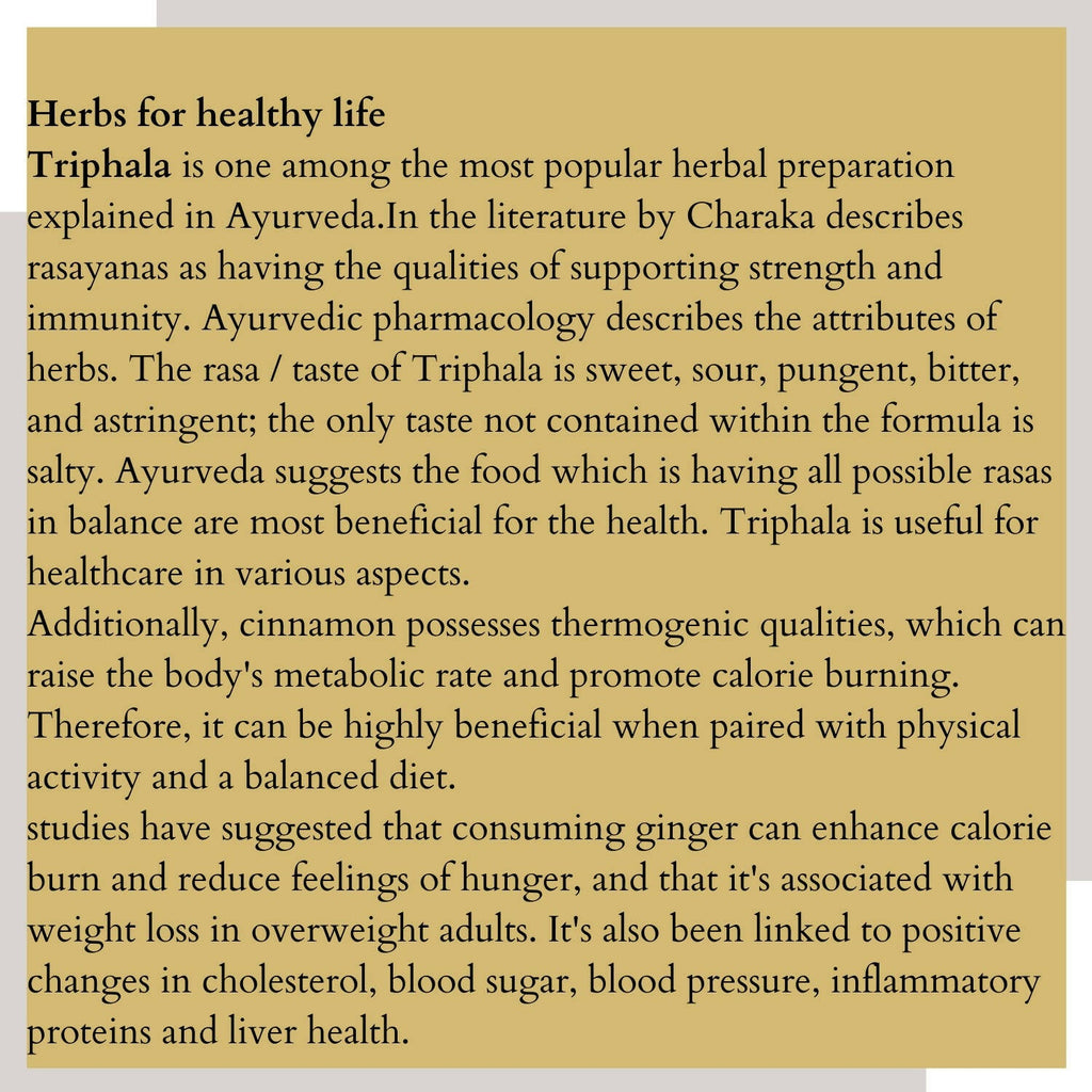Satvi Wellness Thriphala Drink - Triphala with Cinnamon and Dry Ginger | Herbal Tea | Grocsy
