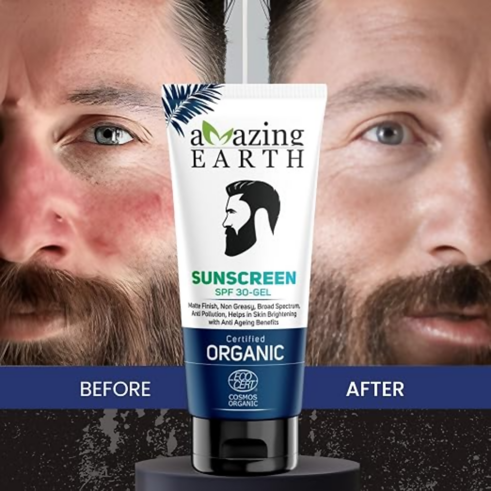 Amazing Earth Sunscreen for Men - SPF 30 Gel Cream | Grocsy