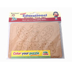 Kraftsman English Alphabets Wooden Jigsaw Puzzles Butterfly Shape Puzzle | Color Kit Included | Grocsy