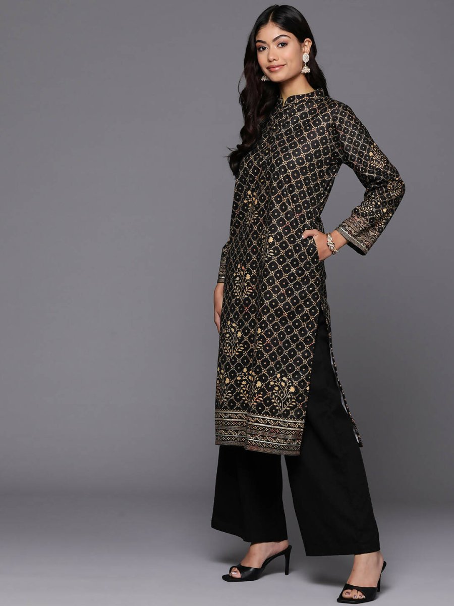 Ahalyaa Women's Traditional wear Kurta - Black | Grocsy