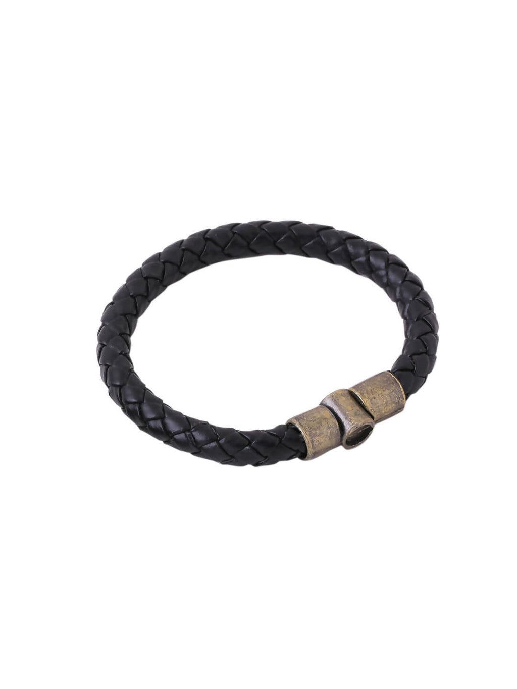 NVR Men's Black Leather Bracelet | Grocsy