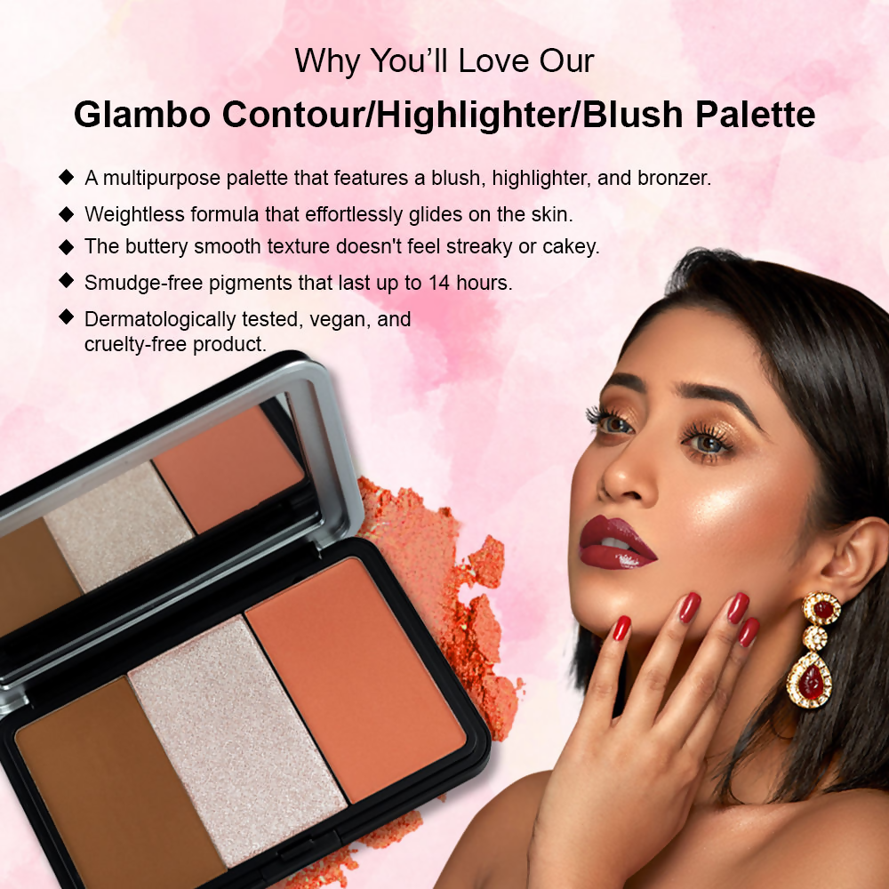 Daily Life Forever52 Glambo - Contour Highlighter Blush Palette - Golden Rose | Grocsy