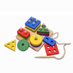 Nesta Toys Shape Sorter | Stacker | Lacing Toy - Multicolor | Grocsy