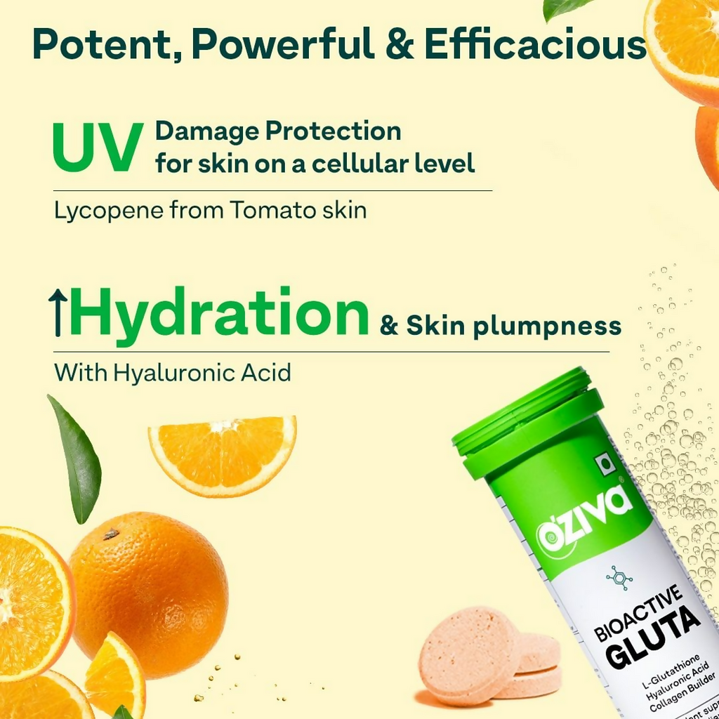 OZiva Bioactive Gluta Fizzy (L-Glutathione) Tablets | Grocsy
