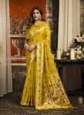 Monjolika Fashion Mustard Kota Silk Blend Paithani Saree with Meenakari Floral Bootis | Grocsy