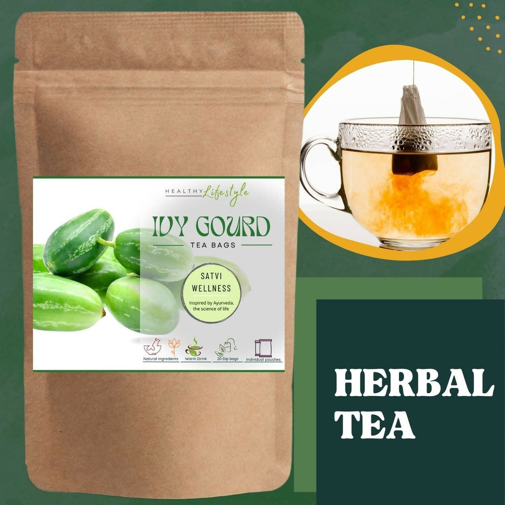 Satvi Wellness Ivy Gourd Tea Bags | Kovakka Tea | Grocsy