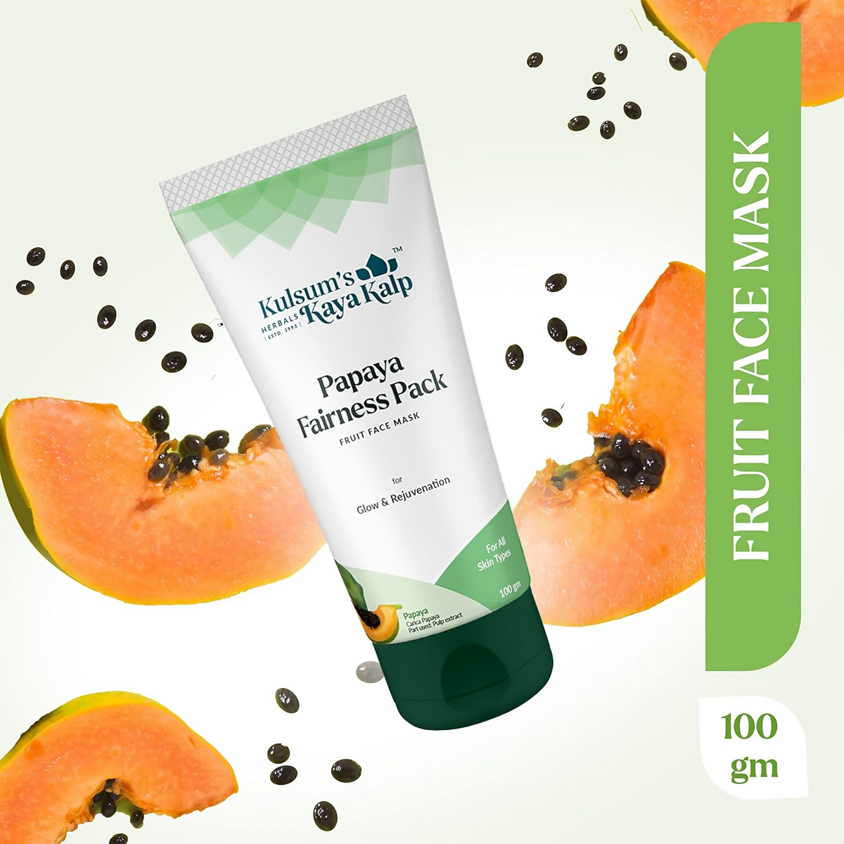 Kulsum's Kaya Kalp Papaya Fairness Pack For Glow & Rejuvenation | Grocsy