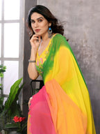 Aafreen Partywear Designer Multi Georgette Fancy Saree | Grocsy