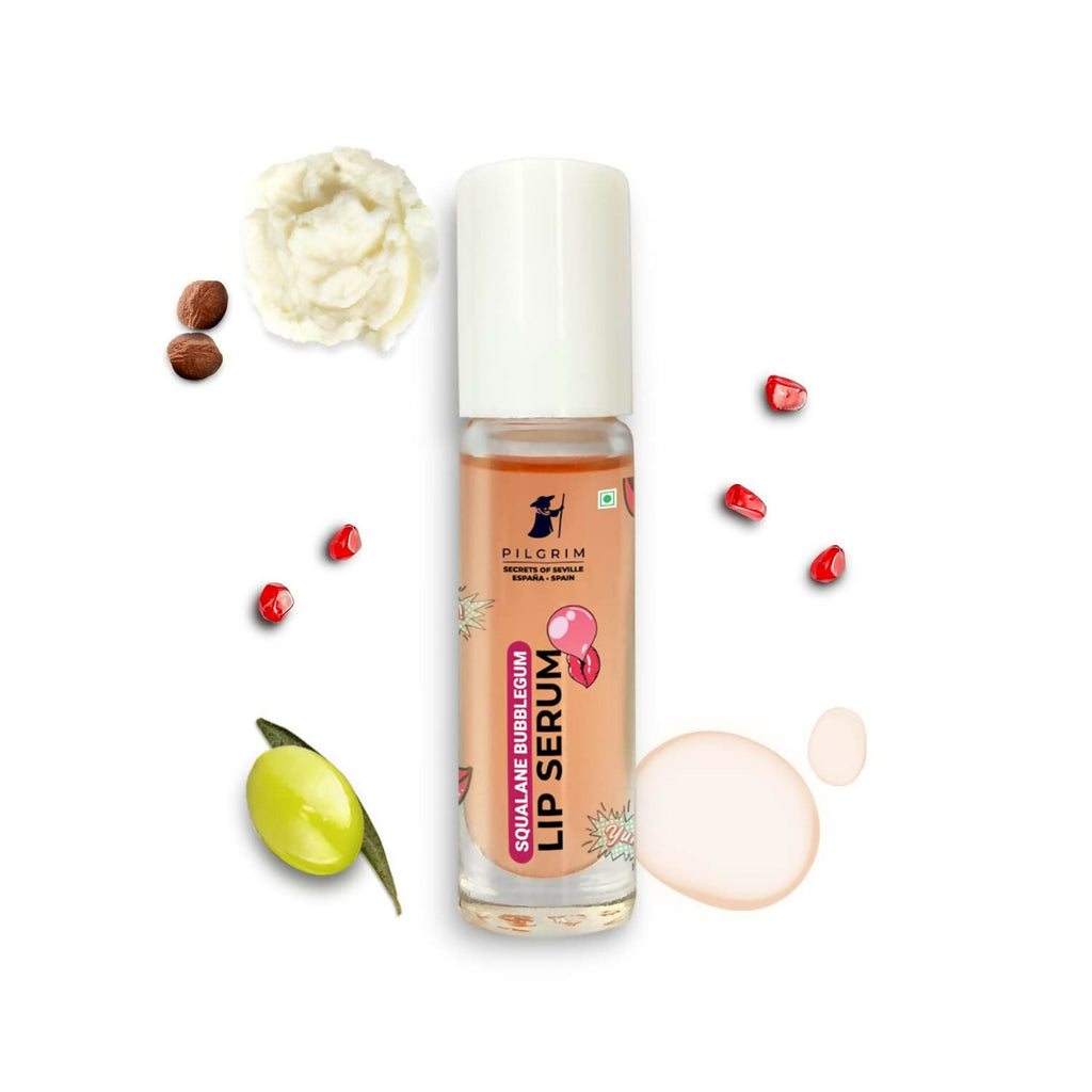 Pilgrim Spanish Lip Serum (Bubblegum) with Roll-on For Visibly Plump Lips, Hydrating Lip Serum For Dark Lips | Grocsy