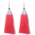 MS Fashion India Red Fringe Earrings | Grocsy