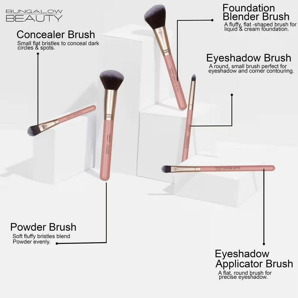 BUNGALOW BEAUTY Face powder Brush Set | Grocsy