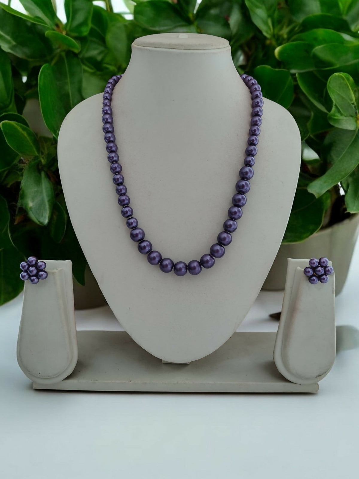Inhanns Everyday Workwear Pearl Set (Double Layered Pearls) - Purpal | Grocsy