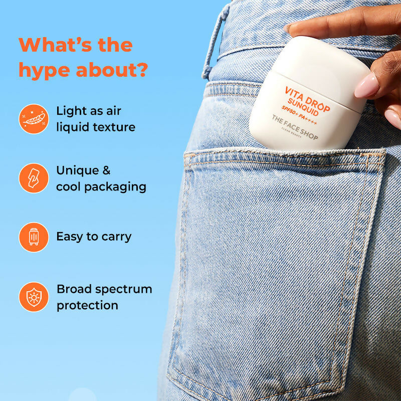 The Face Shop Korean Sunquid- SPF50+ PA++++ Fluid Sunscreen | Grocsy