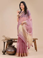 Shree Shyam Fashion Seoul Purple Organza Saree | Grocsy