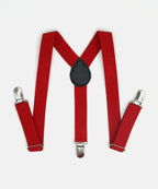 Manet Boys Solid Suspenders - Red | Grocsy
