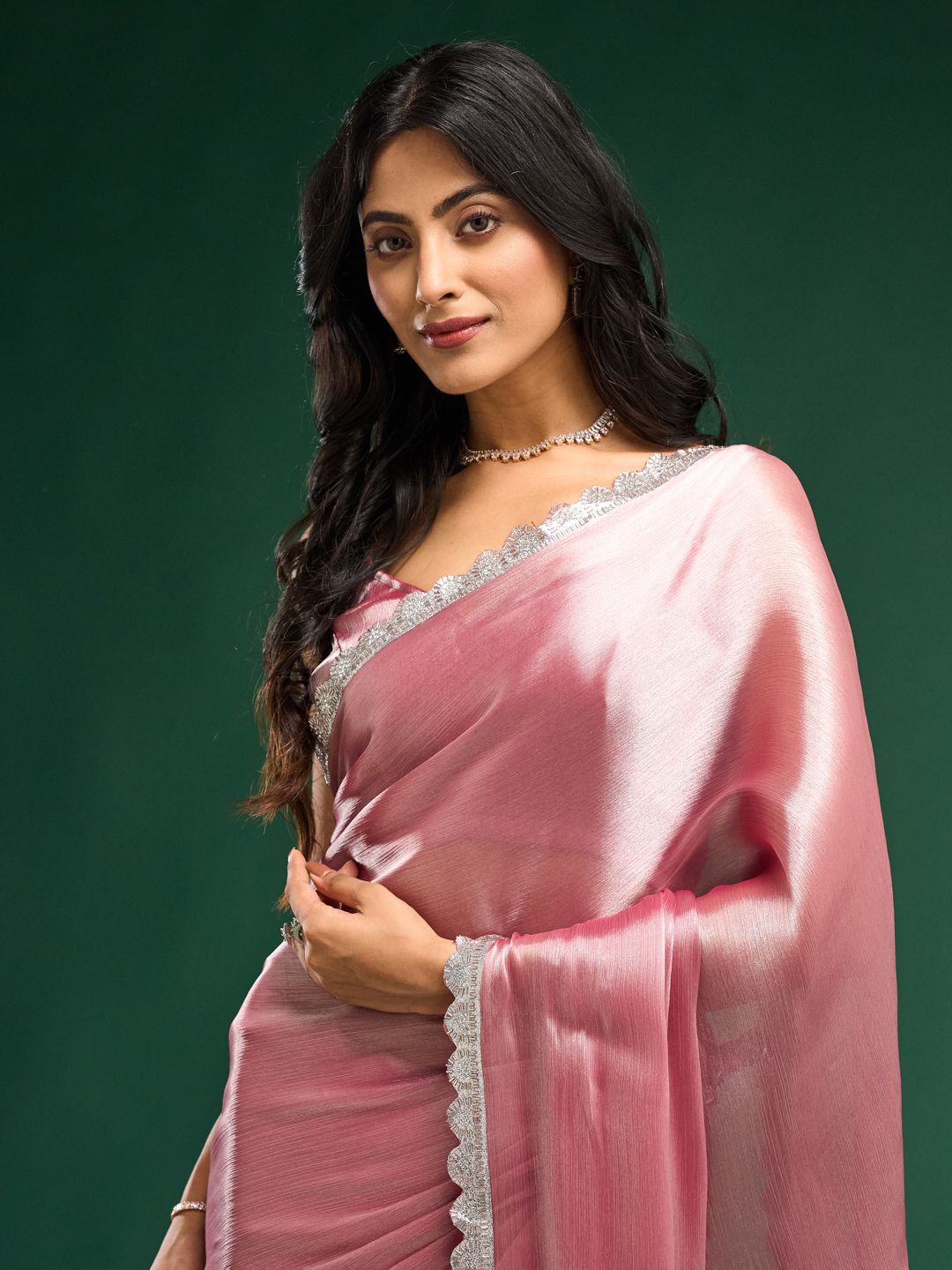 kasee Solid Embellished Saree | Grocsy