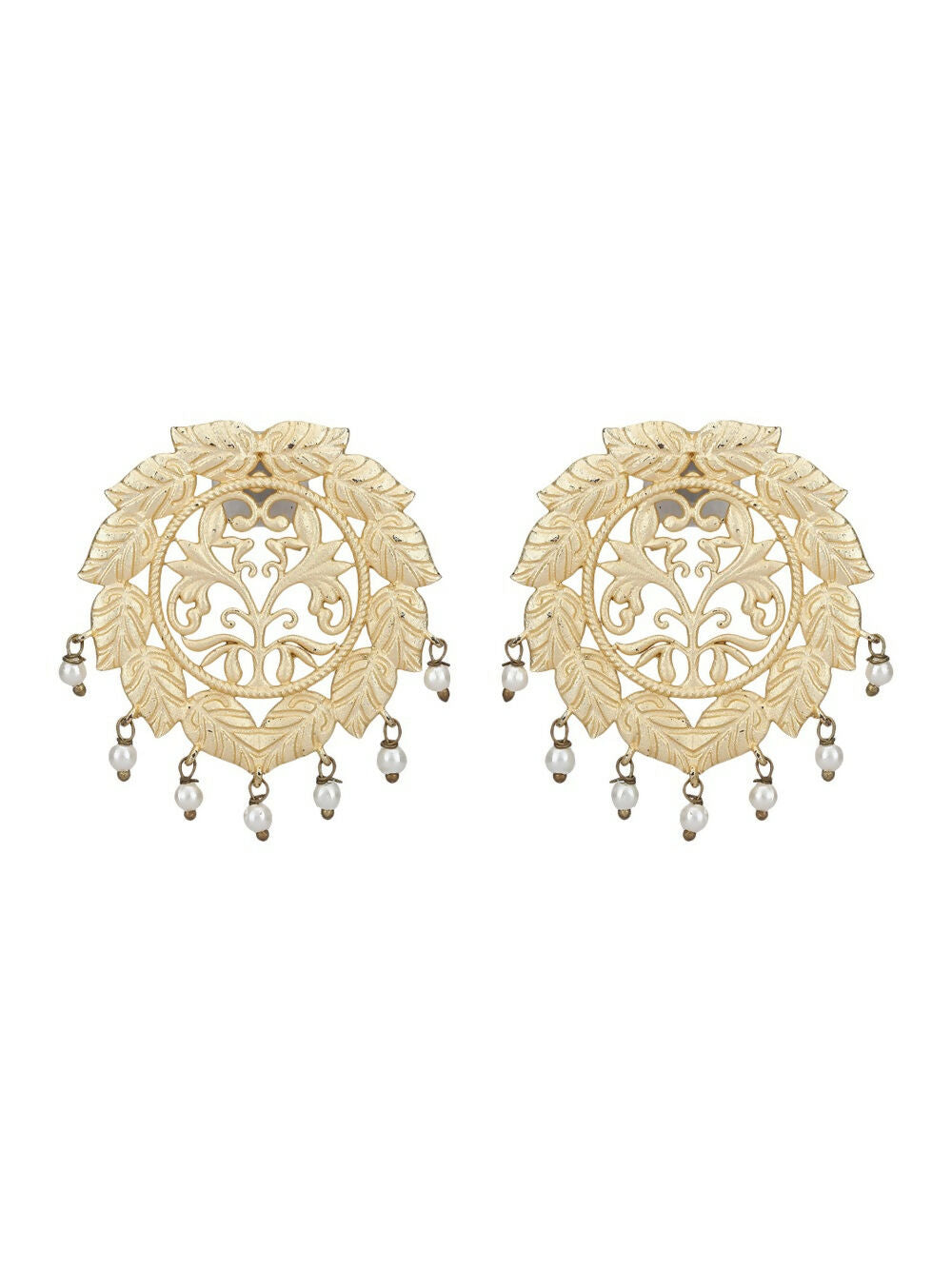 Joban Fashion Women Handcrafted Matte Gold Earrings | Grocsy