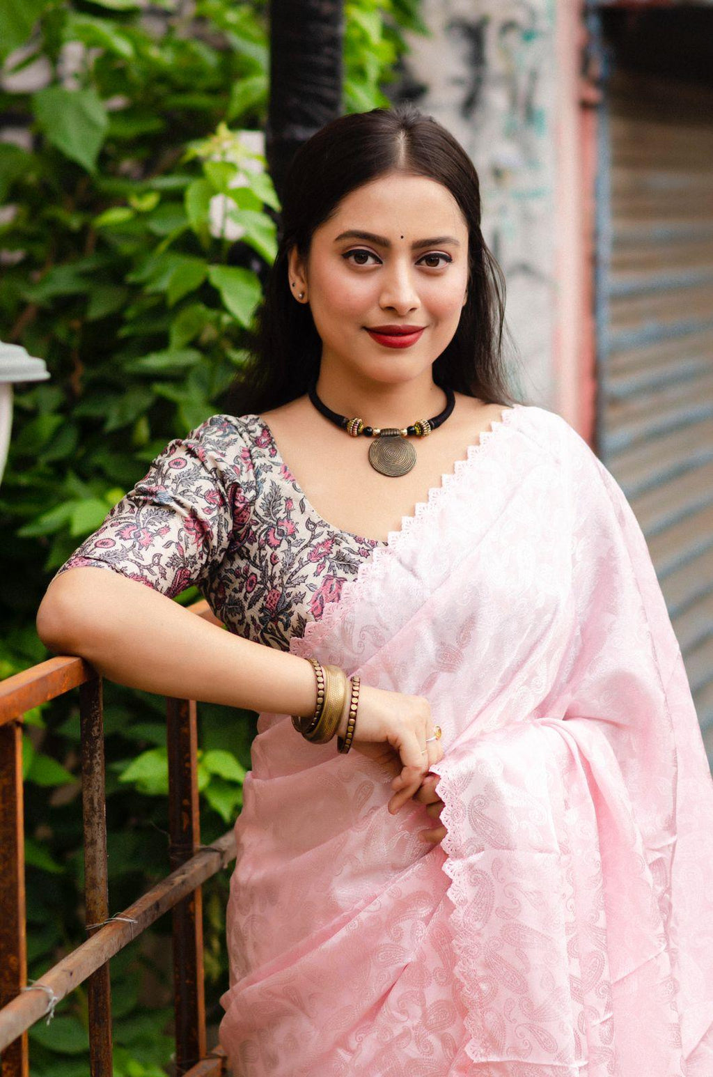 Pink Poly Silk Ethnic Motifs Saree with Unstitched Blouse - A2M | Grocsy